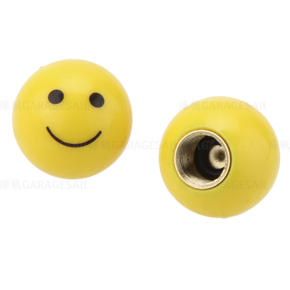 Valve Caps - Smile - Yellow