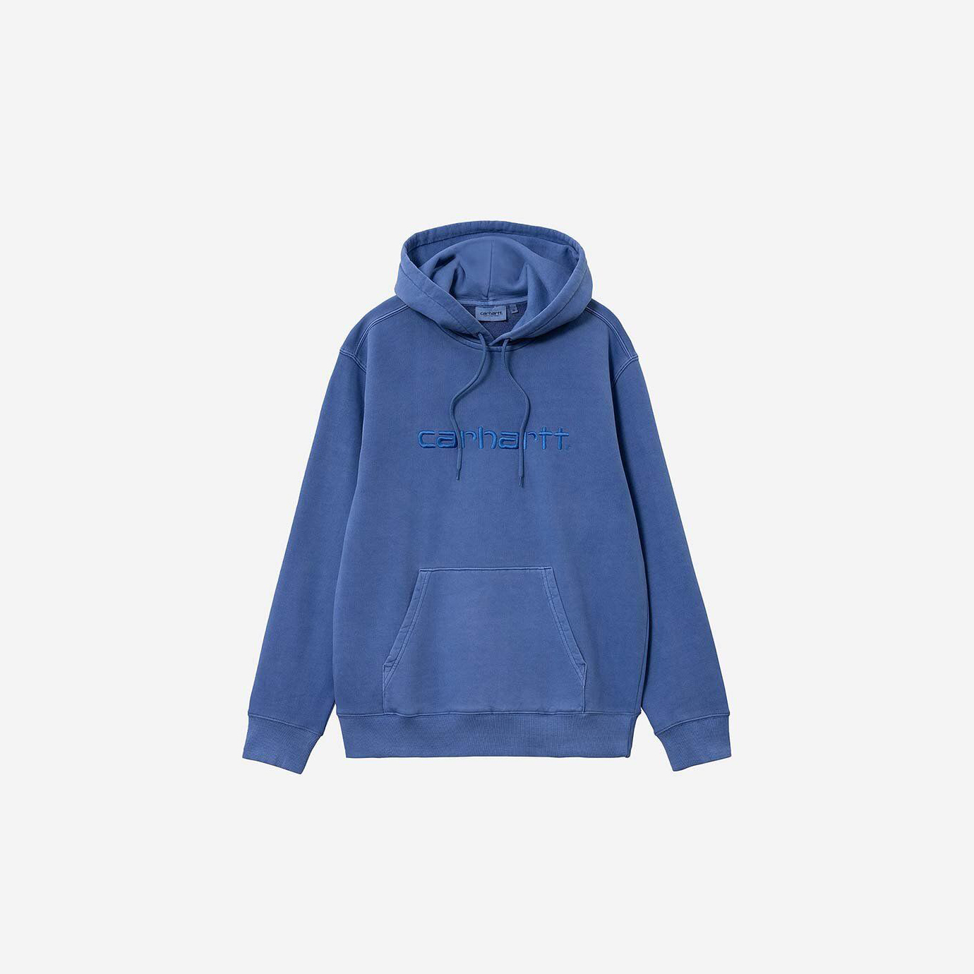 -(E13e04)-CARHARTT WIP HOODED DUSTER SWEAT 基本款 刺繡大字 帽T 藍/莓紅-I030145