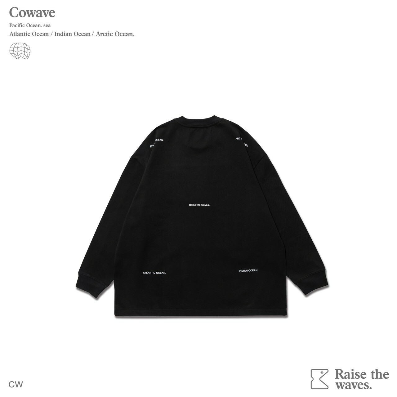 COWAVE 2023 2023-24 Fall & Winter Parallax LOGO Pocket L/S tee 黑色款