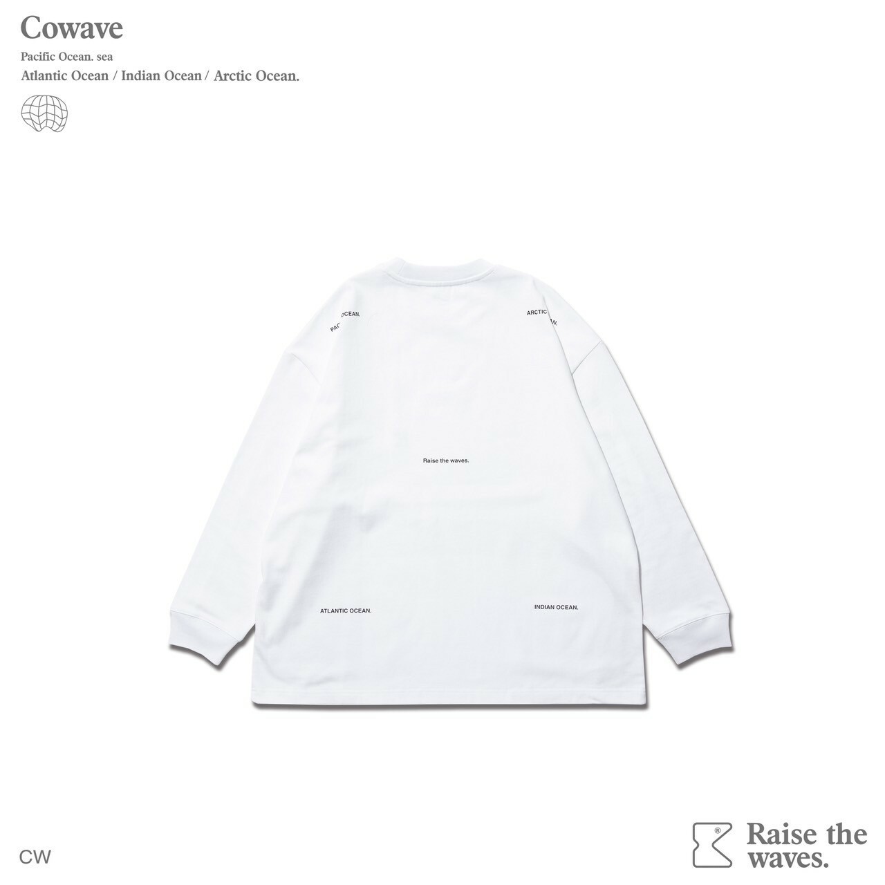 COWAVE 2023 2023-24 Fall & Winter Parallax LOGO Pocket L/S tee 白色款