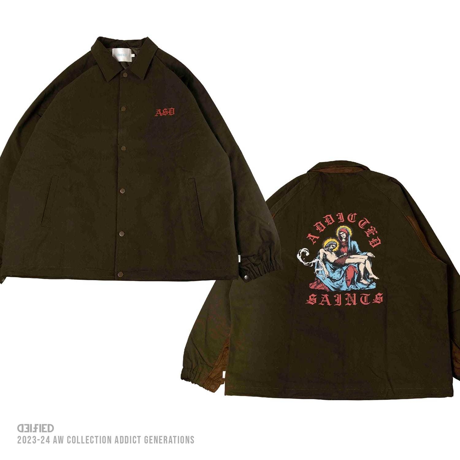 DEIFIED 背後雕像 麂皮拼接 翻領外套