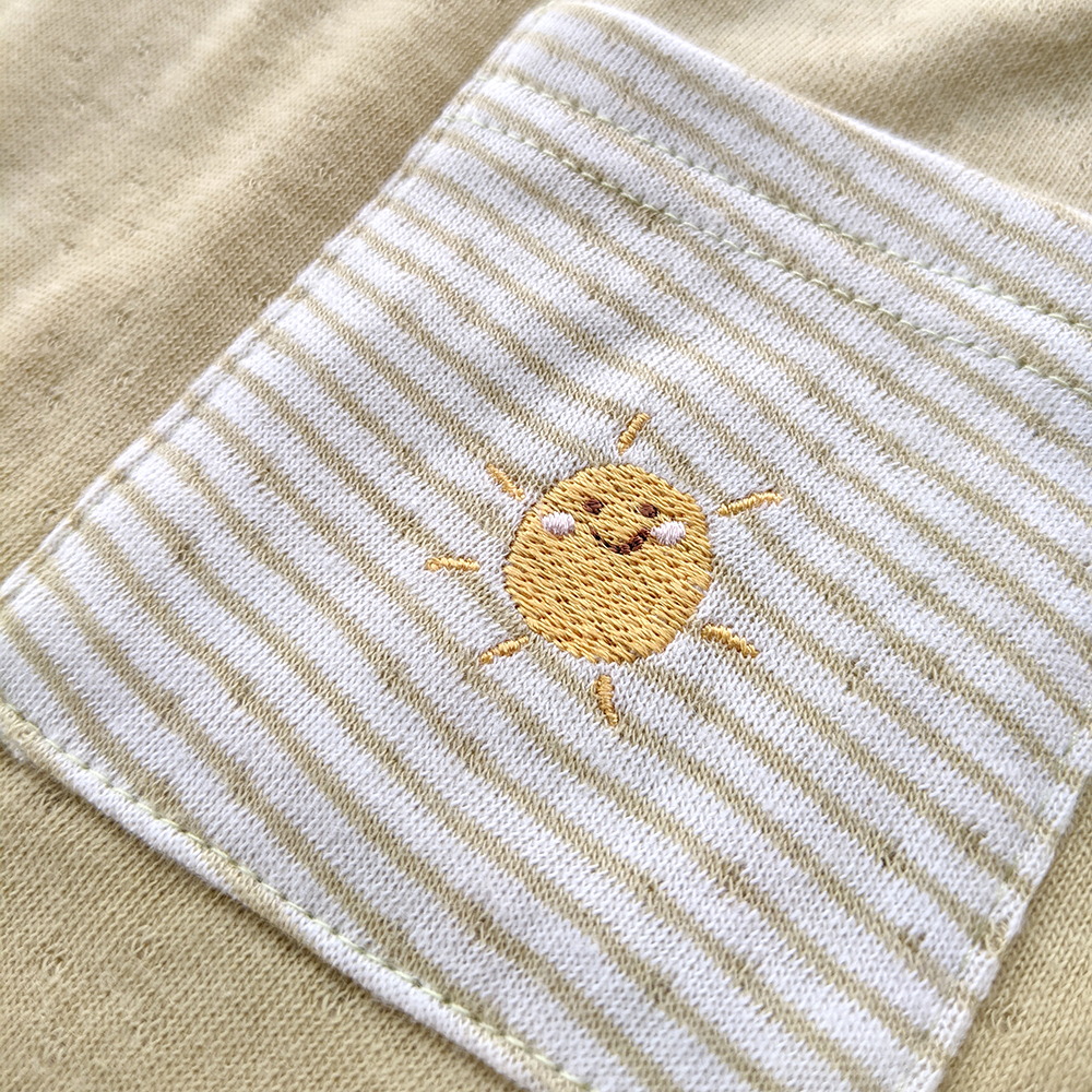 有機棉嬰幼兒雙層彩背心連身褲-綠色 | 藍天畫布有機棉