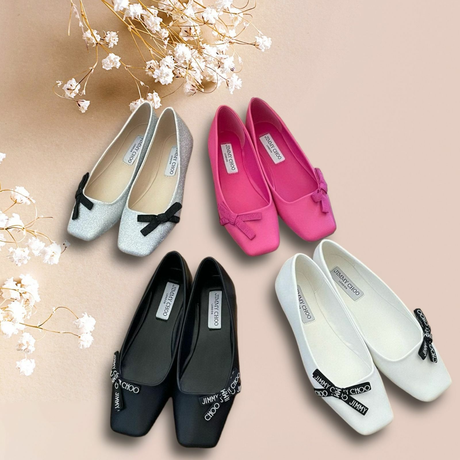 Jimmy choo🔅JC蝴蝶🦋結平底鞋