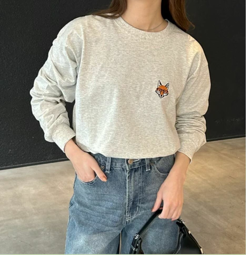 {童話國物語𓃦}狐狸刺繡TEE (兩色入) 【日本直送】