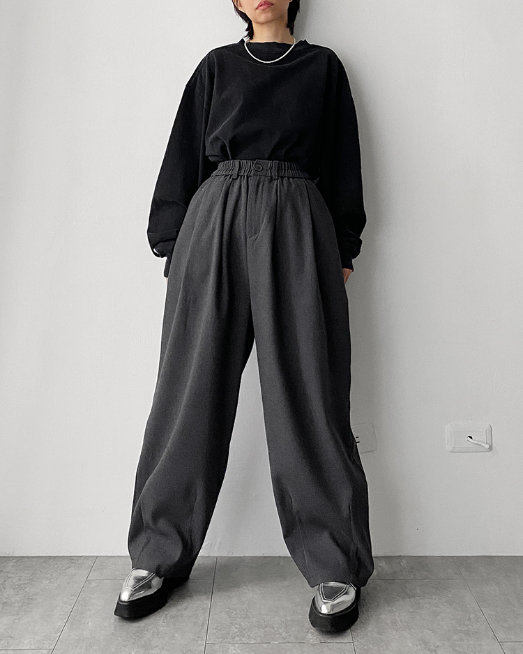 MFP-2469 呢料打褶長褲