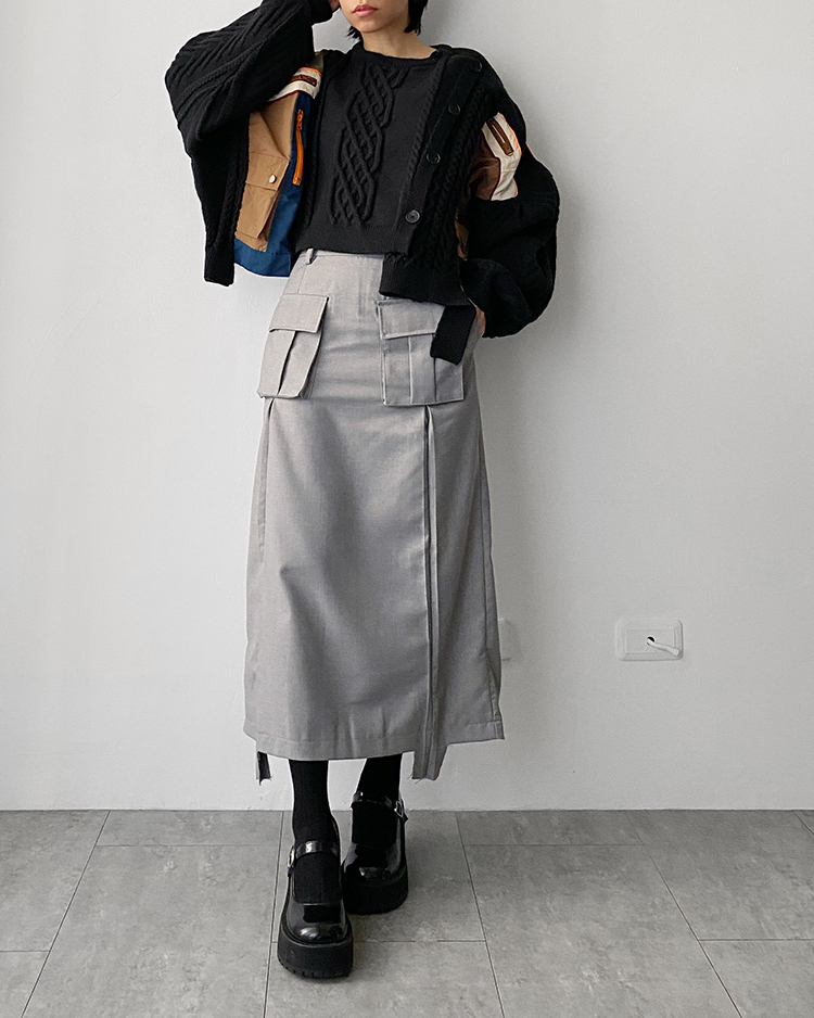 MFT-2466 拼接針織上衣 ʙʟᴀᴄᴋ