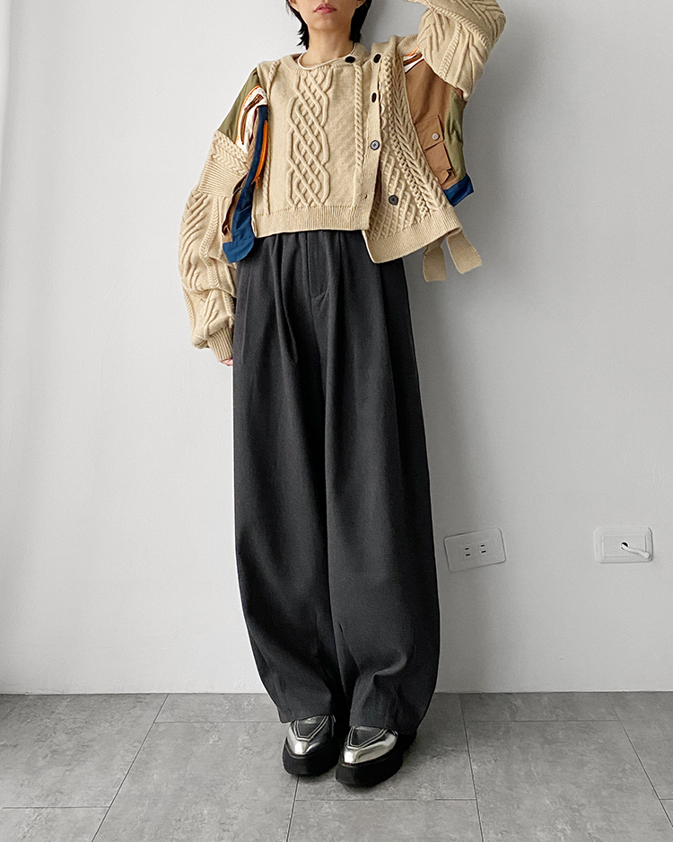 MFT-2466 拼接針織上衣 ᴄᴀᴍᴇʟ