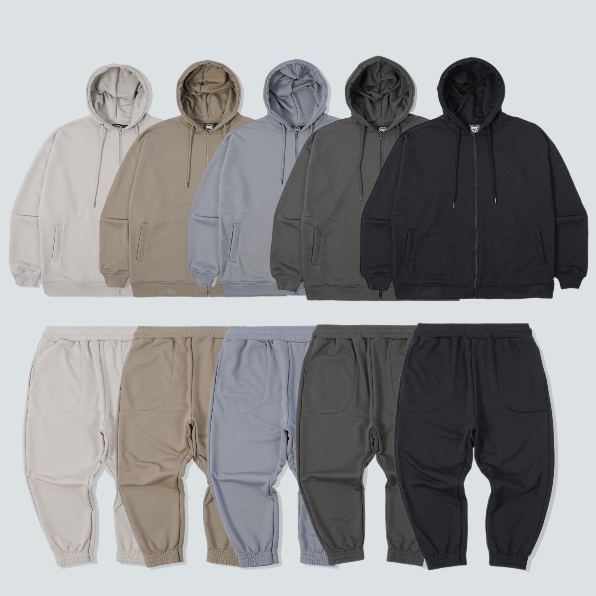 #17677 極厚磅圓弧口袋連帽外套 棉褲