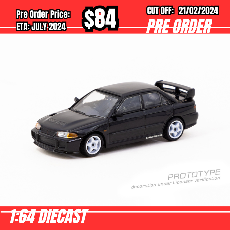 PO-$84 * Tarmac * 1:64 Mitsubishi Lancer GSR Evolution III Black [OD08/02]