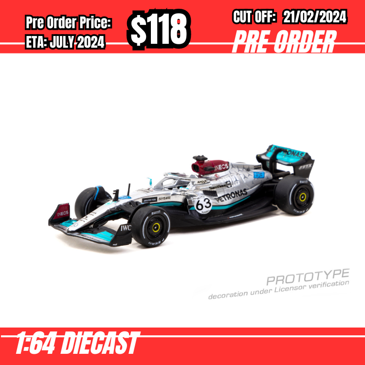 PO-$118 * Tarmac * 1:64 Mercedes-AMG F1 W13 E Performance  Belgian Grand Prix 2022 George Russell [OD08/02]