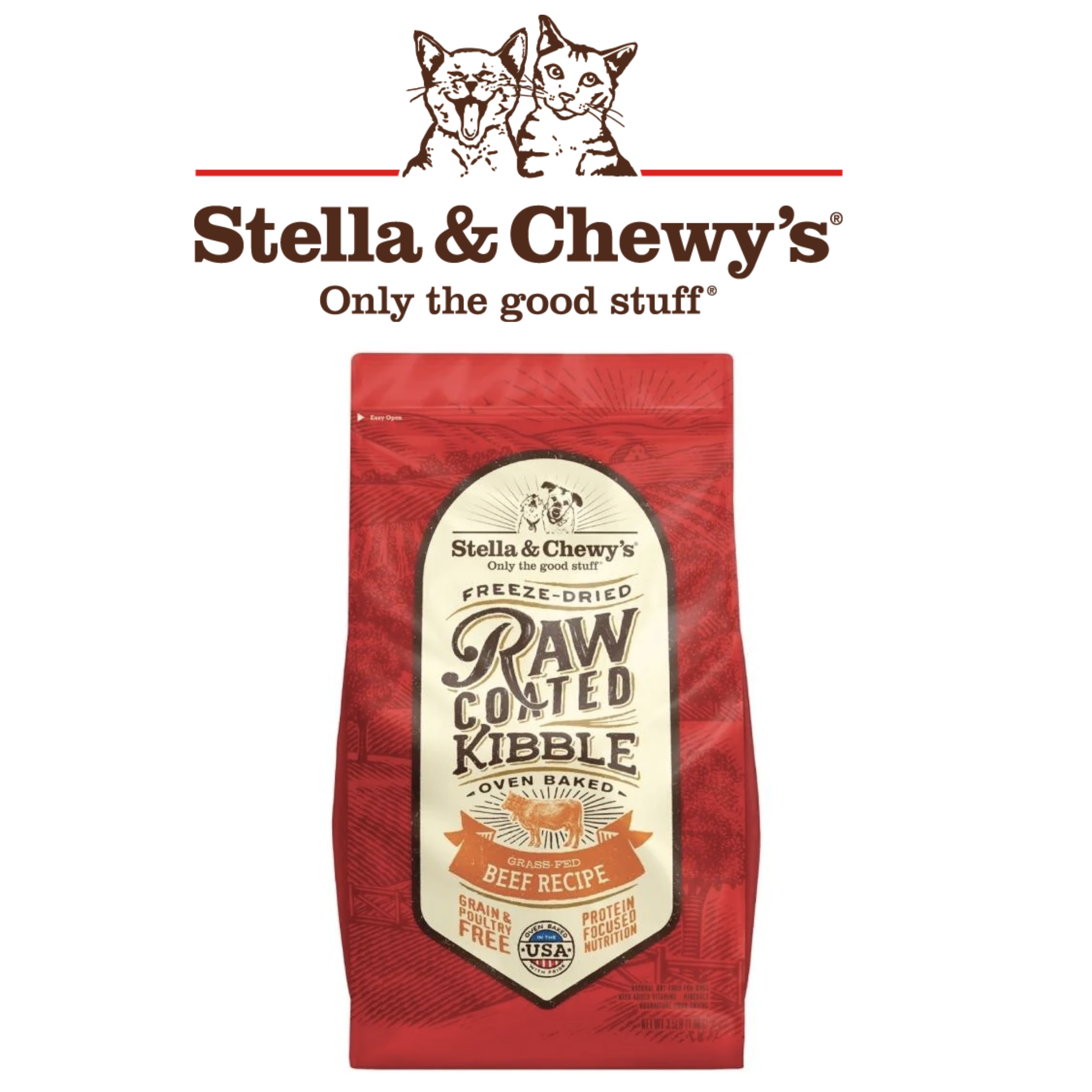 Stella & Chewy's - 凍乾生肉外層低溫烘焙狗乾糧 -草飼牛配方 ( 22磅)