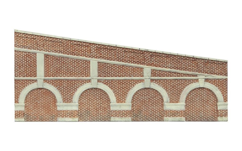 Hornby R7386 OO規 Stepped Arched Retaining Walls 磚造拱型擋土牆.階梯式.2入