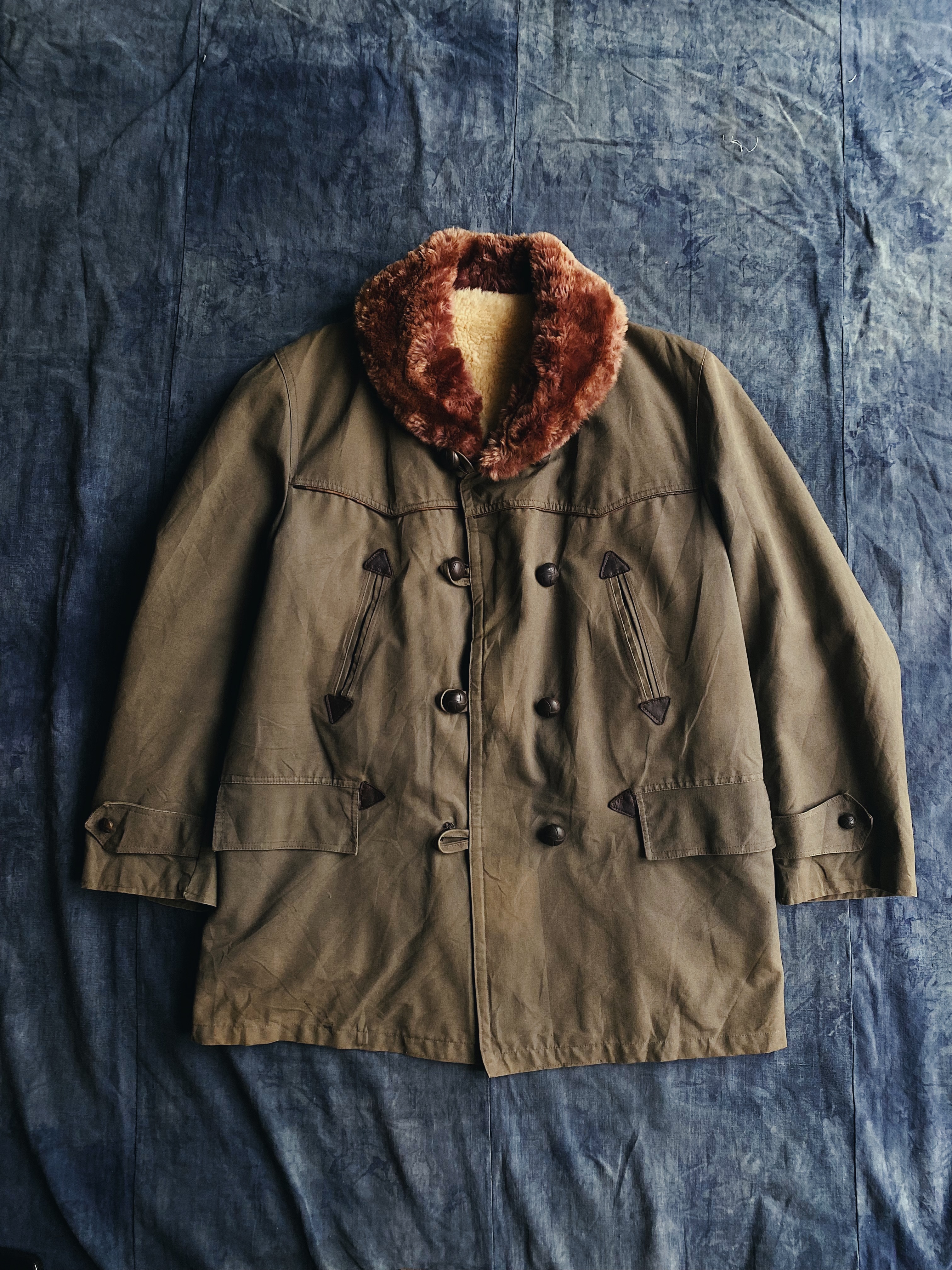 Vintage 50s French 'Canadienne' Barnstormer Mackinaw Jacket  / 法國50年代吉普車雙排扣大衣-軍綠