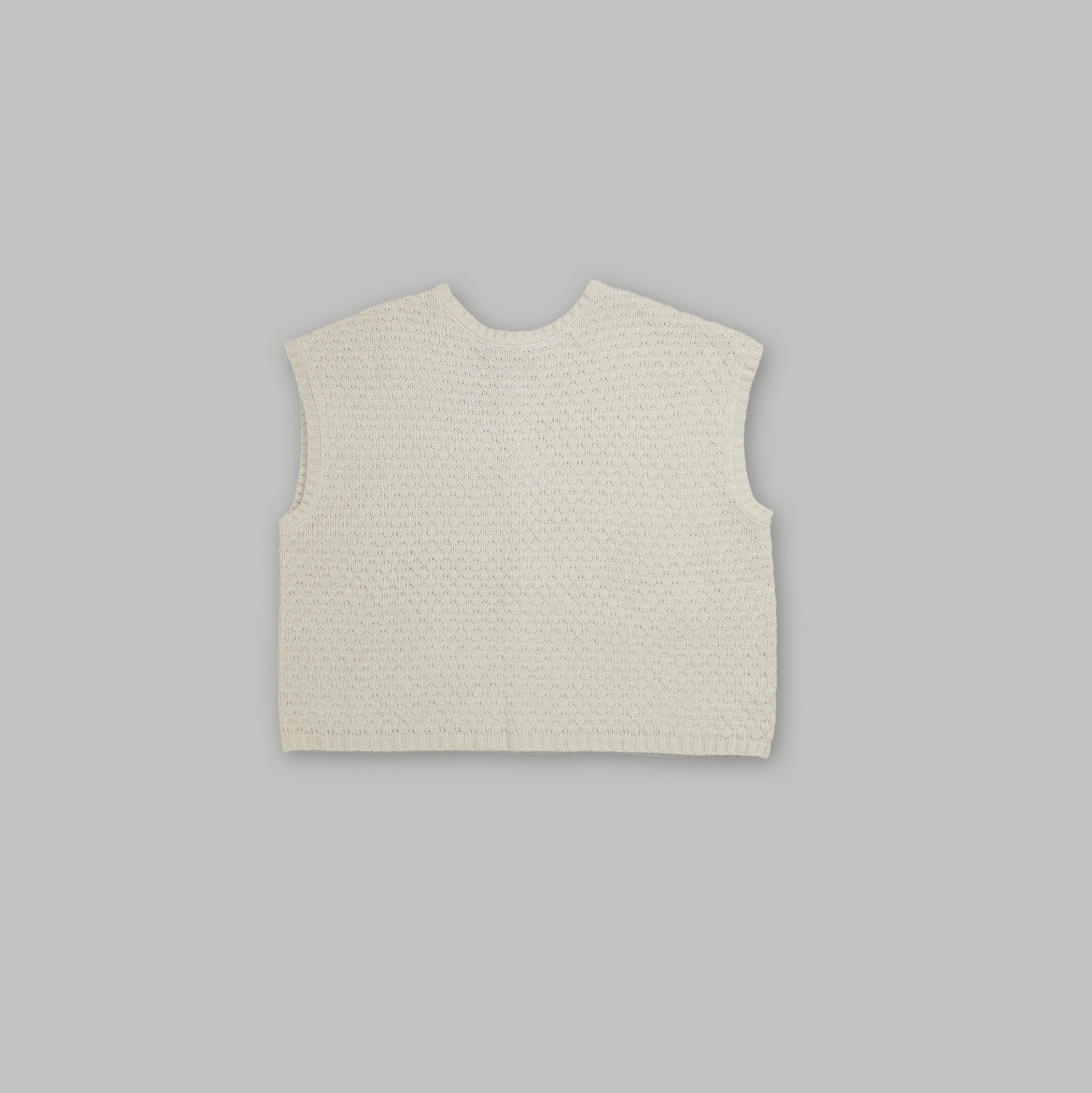 J.P.L. 法式袖爆米花針織開襟背心