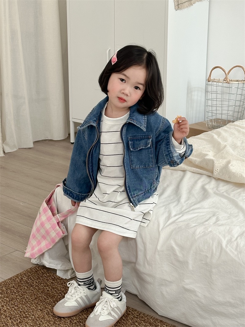 復古拉鍊牛仔外套