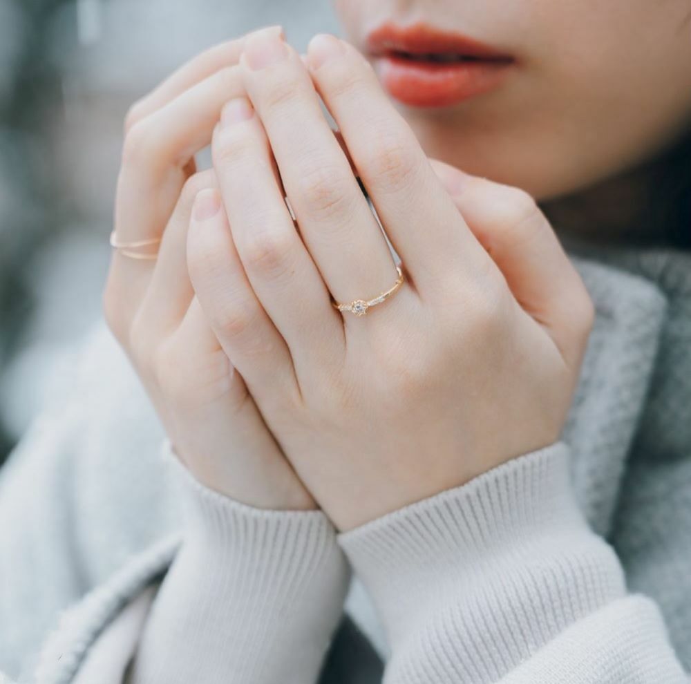 【me.luxe】K10花瓣13分鑽石戒