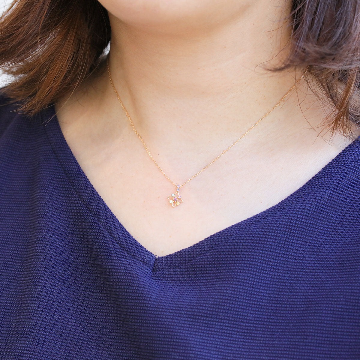 【me.luxe】K10七彩十字花鍊