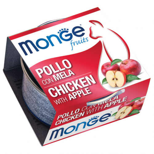 Monge – [清新水果系列] 雞肉配蘋果(成貓) Chicken Flakes with Apple (Adult) 80g