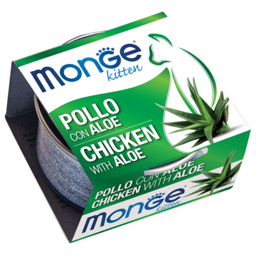 Monge – [清新水果系列] 雞肉蘆薈(幼猫) Chicken Flakes with Aloe (Kitten) 80g