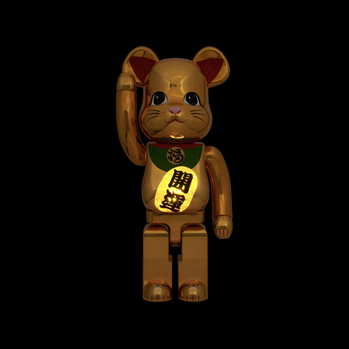 BE@RBRICK 招き猫開運金メッキ発光1000％