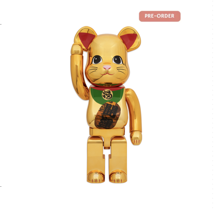 BE@RBRICK 招き猫 銀メッキ 発光 1000％ - 岐阜県の家具