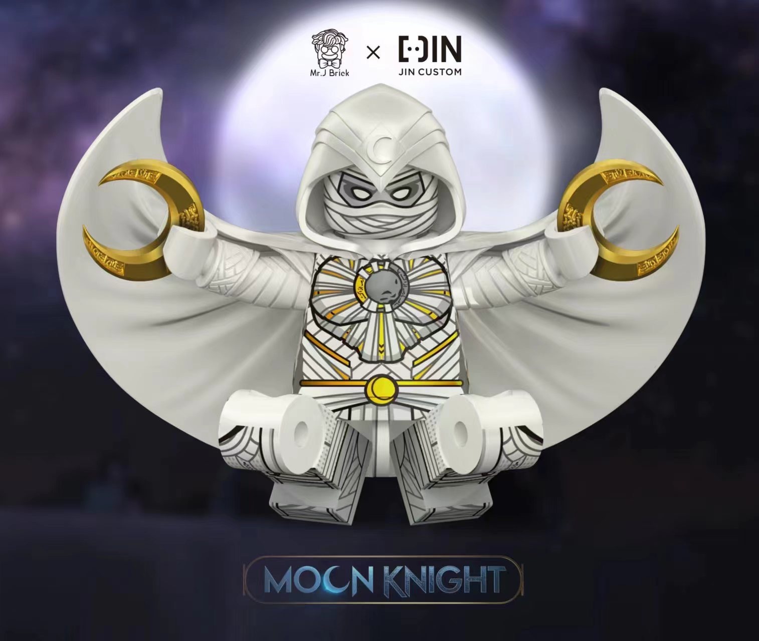[Jin Customs X MrJ] [In Stock] Moon Knight - Combat Ver  (PADprinted)