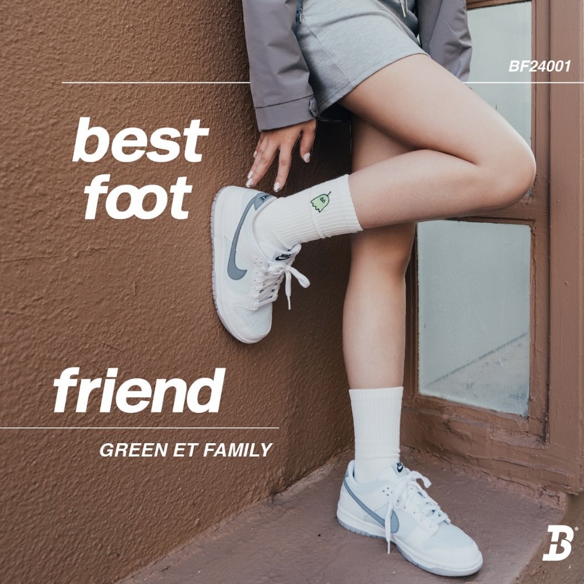Best Foot Friend BFF Socks Green ET Family 外星人 綠精靈 長襪