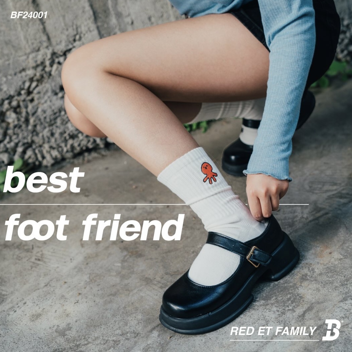 Best Foot Friend BFF Socks Red ET Family 外星人 章魚 長襪
