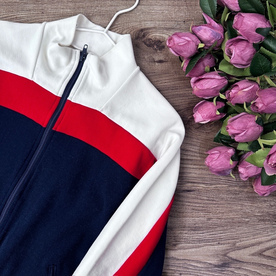 Vintage 紅白藍拼色運動外套
