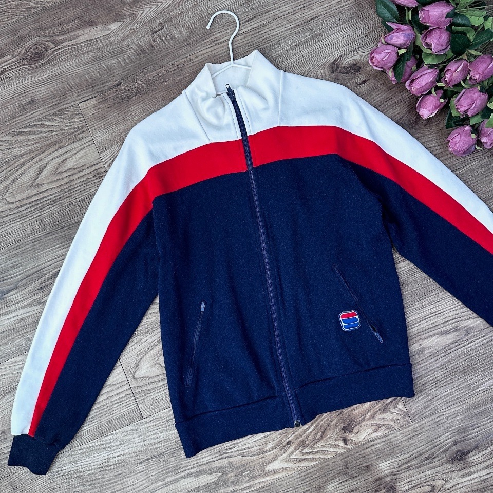 Vintage 紅白藍拼色運動外套