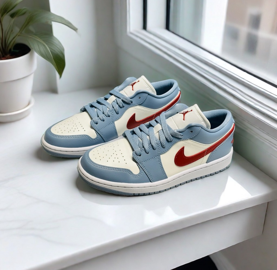 Nike Air Jordan 1 Low 復古霧霾藍 藍白 藍色 皮革 DC0774-164/預購