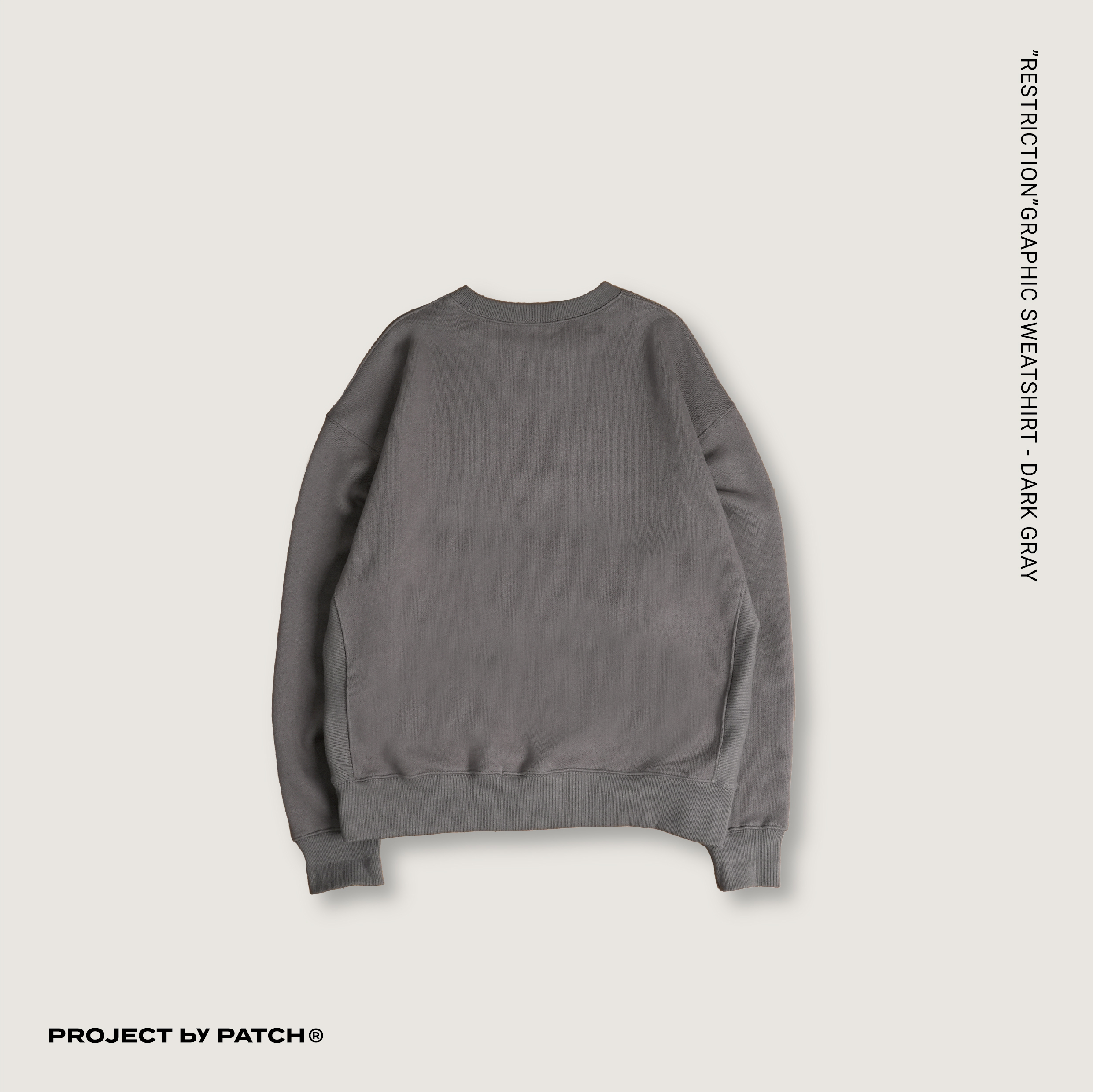 P.B.P -  "RESTRICTION"  GRAPHIC SWEATSHIRT  - DARK GRAY
