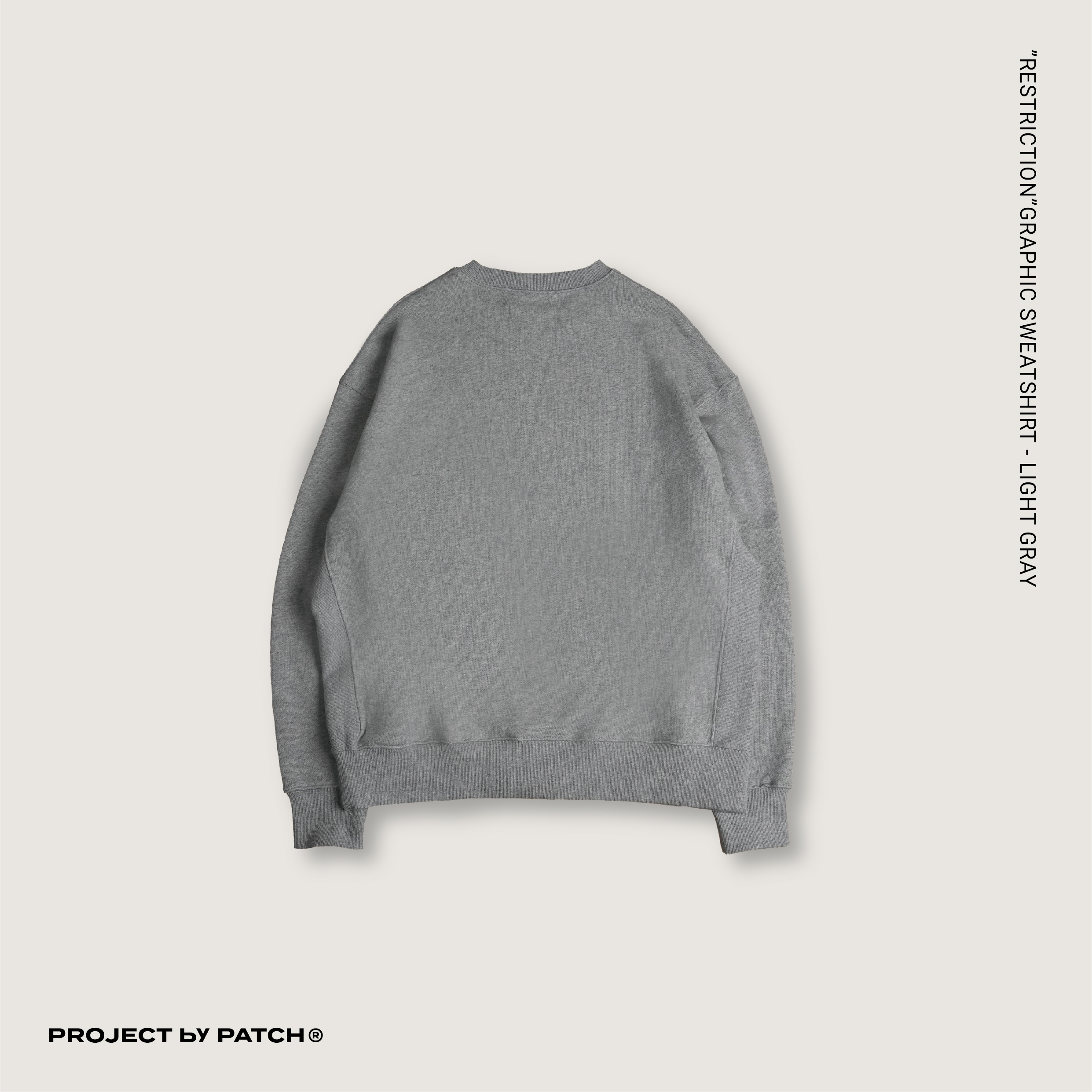 P.B.P -  "RESTRICTION"  GRAPHIC SWEATSHIRT  - LIGHT GRAY