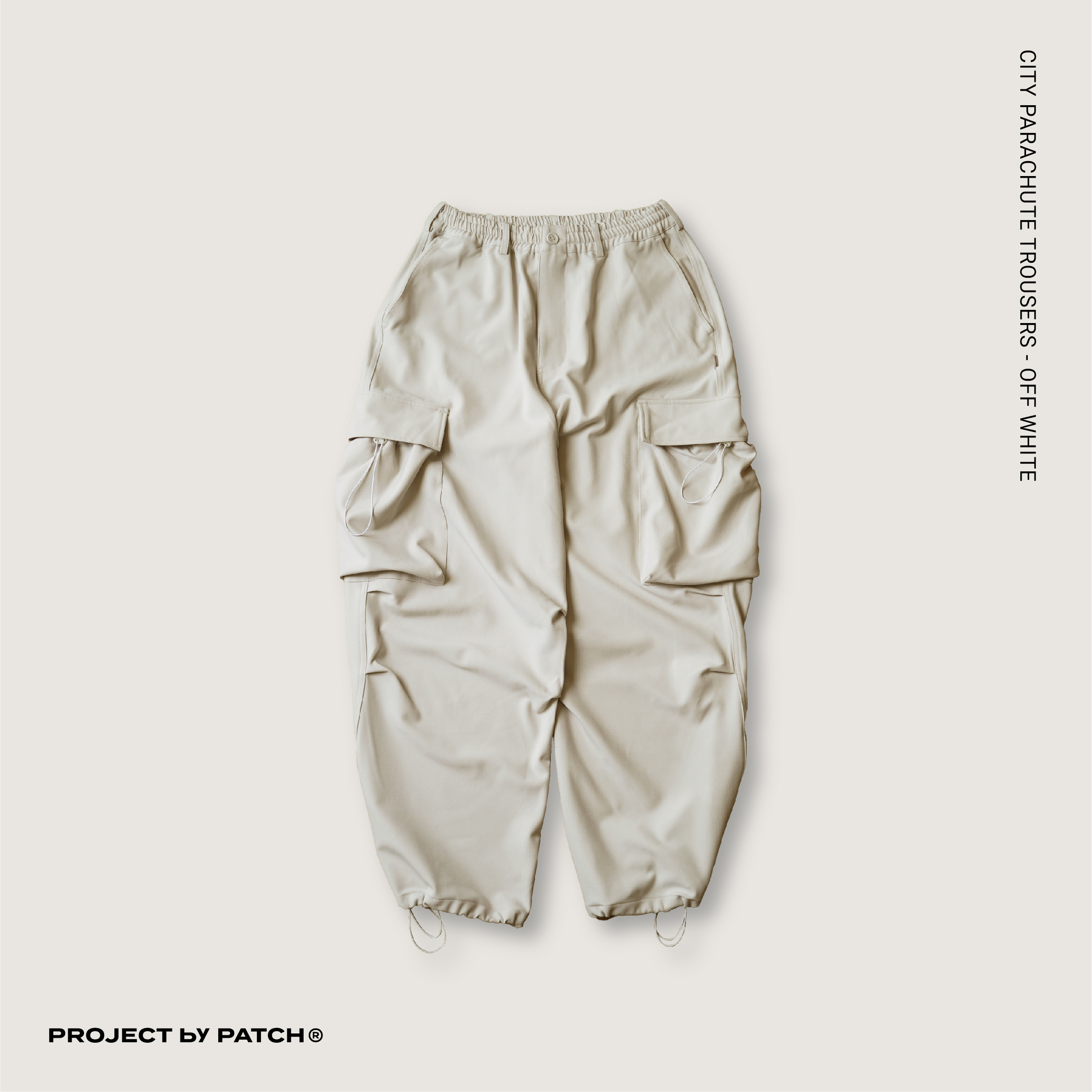 P.B.P - CITY PARACHUTE TROUSERS  - OFF WHITE