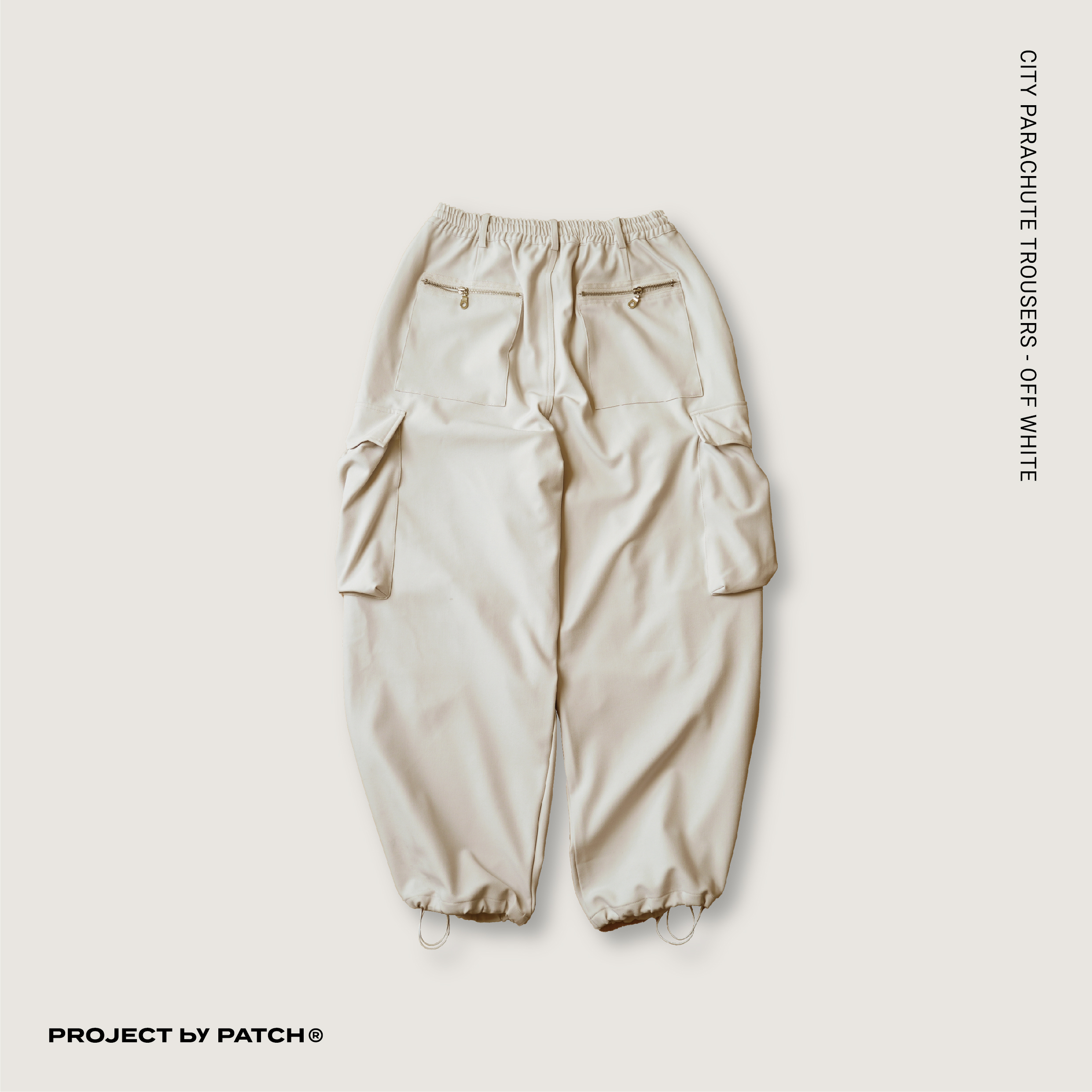 P.B.P - CITY PARACHUTE TROUSERS  - OFF WHITE