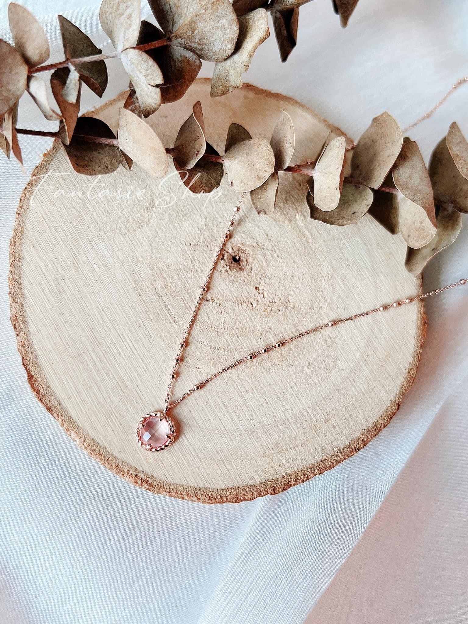 🇰🇷韓國高質感輕珠寶飾品-典雅圓編織框單顆項鍊