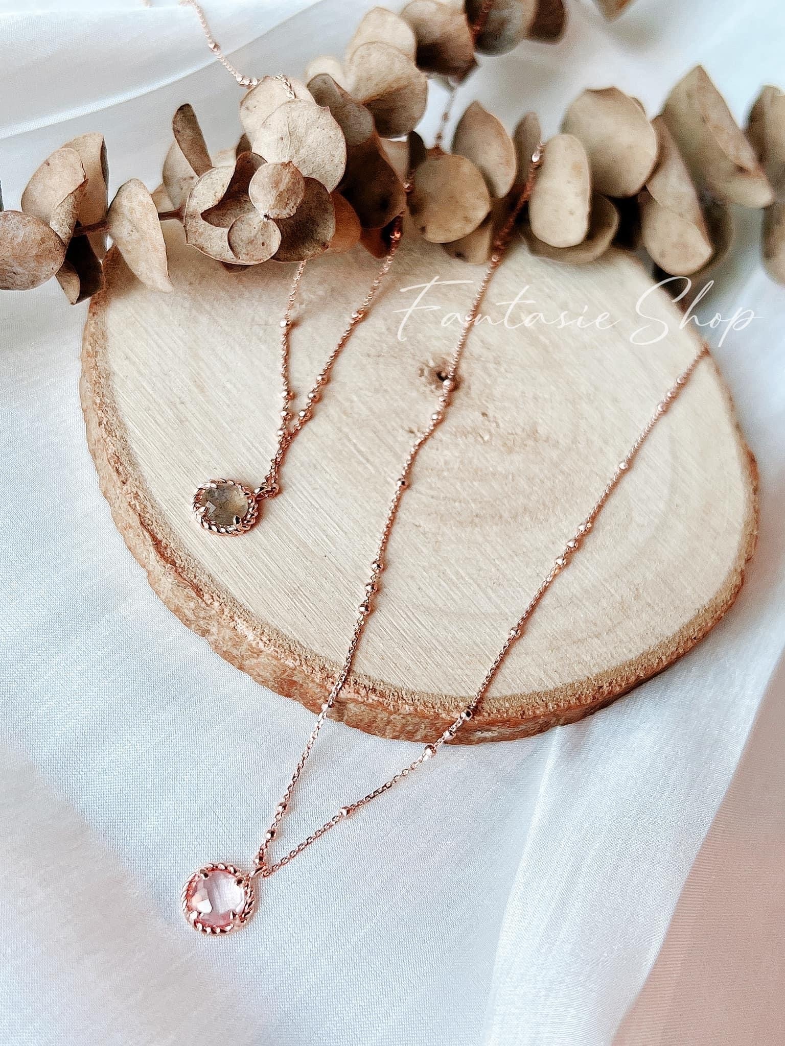 🇰🇷韓國高質感輕珠寶飾品-典雅圓編織框單顆項鍊