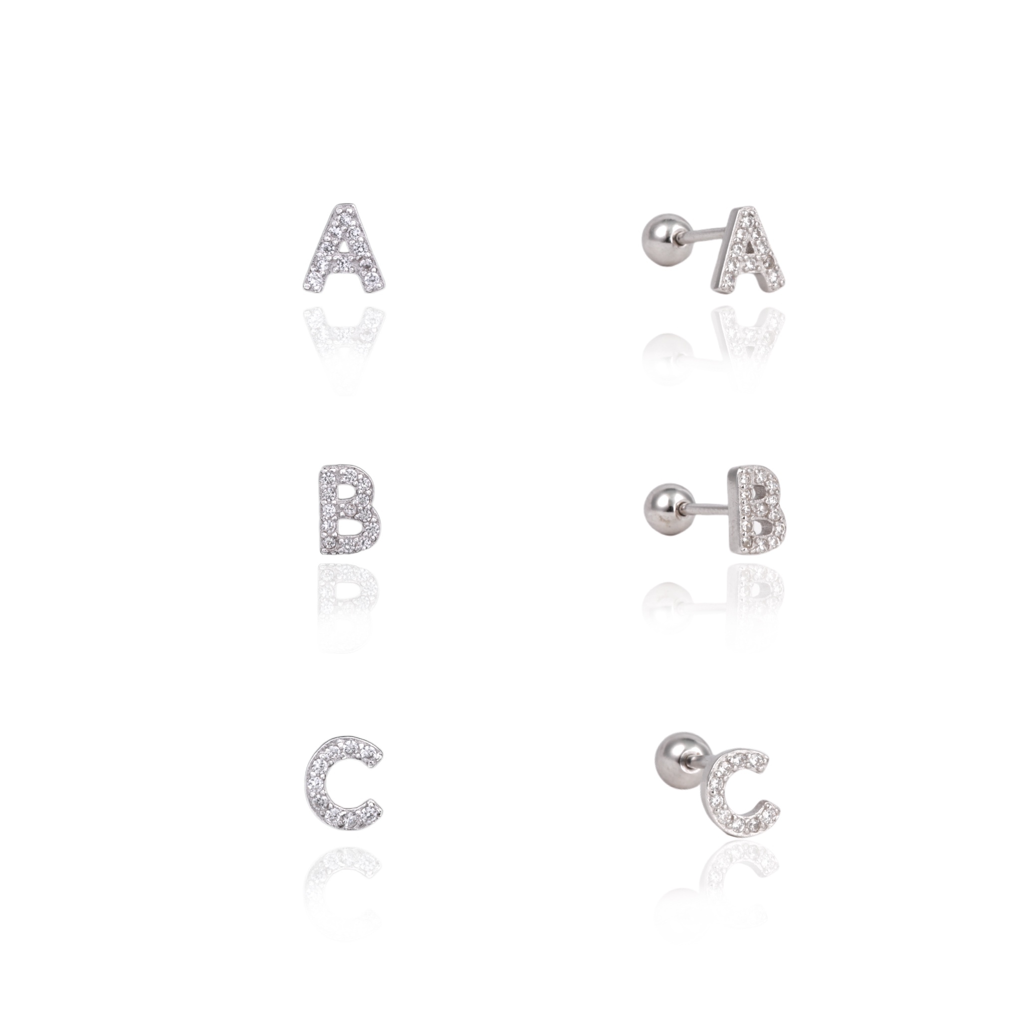 純銀鎖珠-線鋯英文字母 26款 單支價