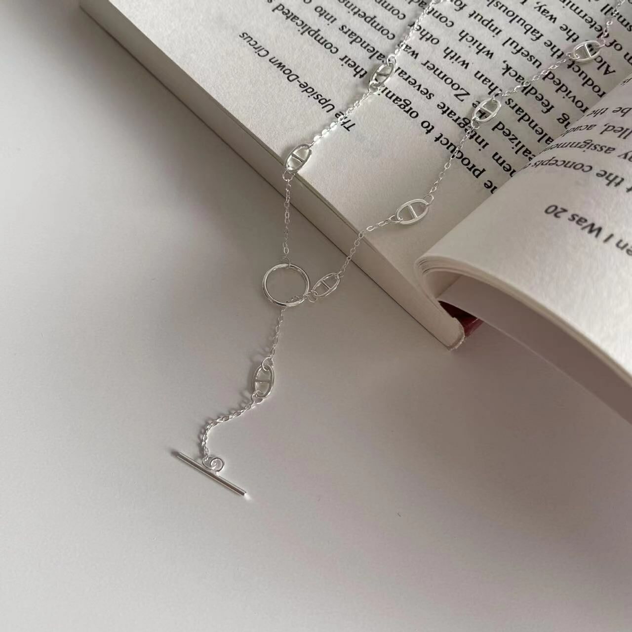 愛上．豬鼻T扣純銀鎖骨鍊