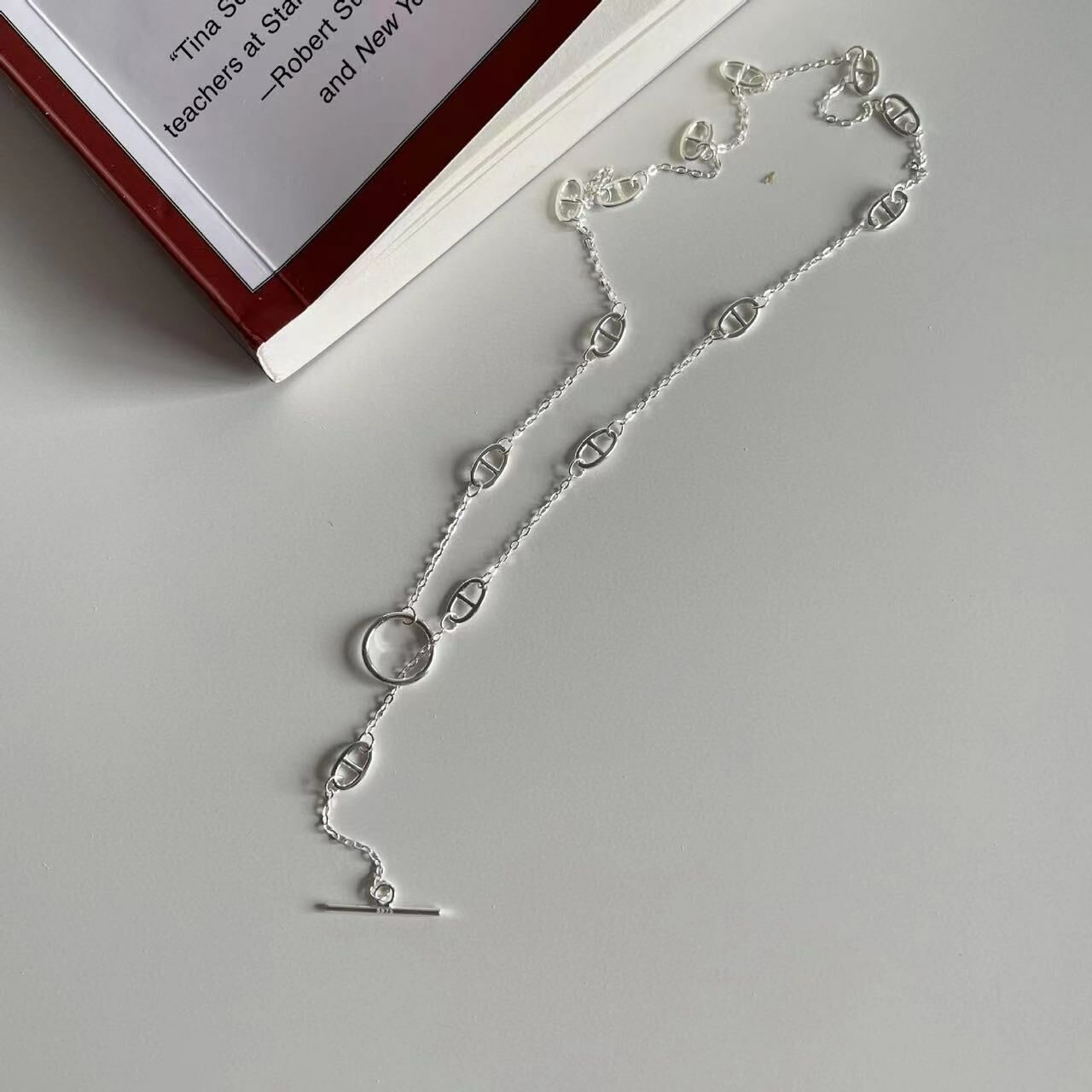 愛上．豬鼻T扣純銀鎖骨鍊