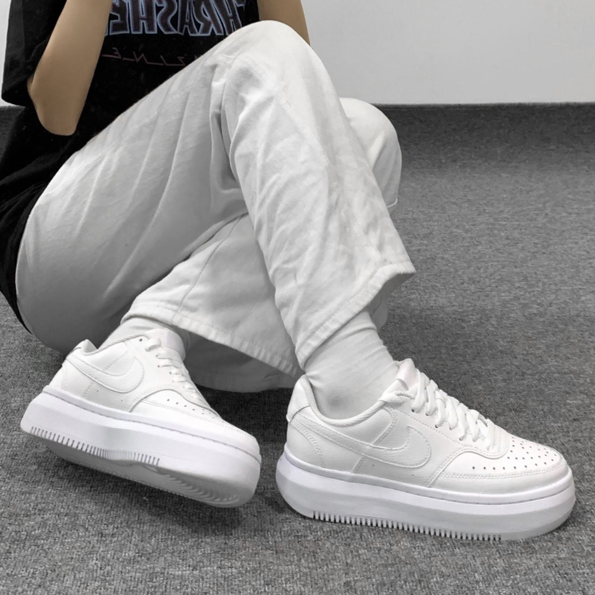 Nike Court Vision 1 Alta 純白 厚底 小白鞋 DM0113-100