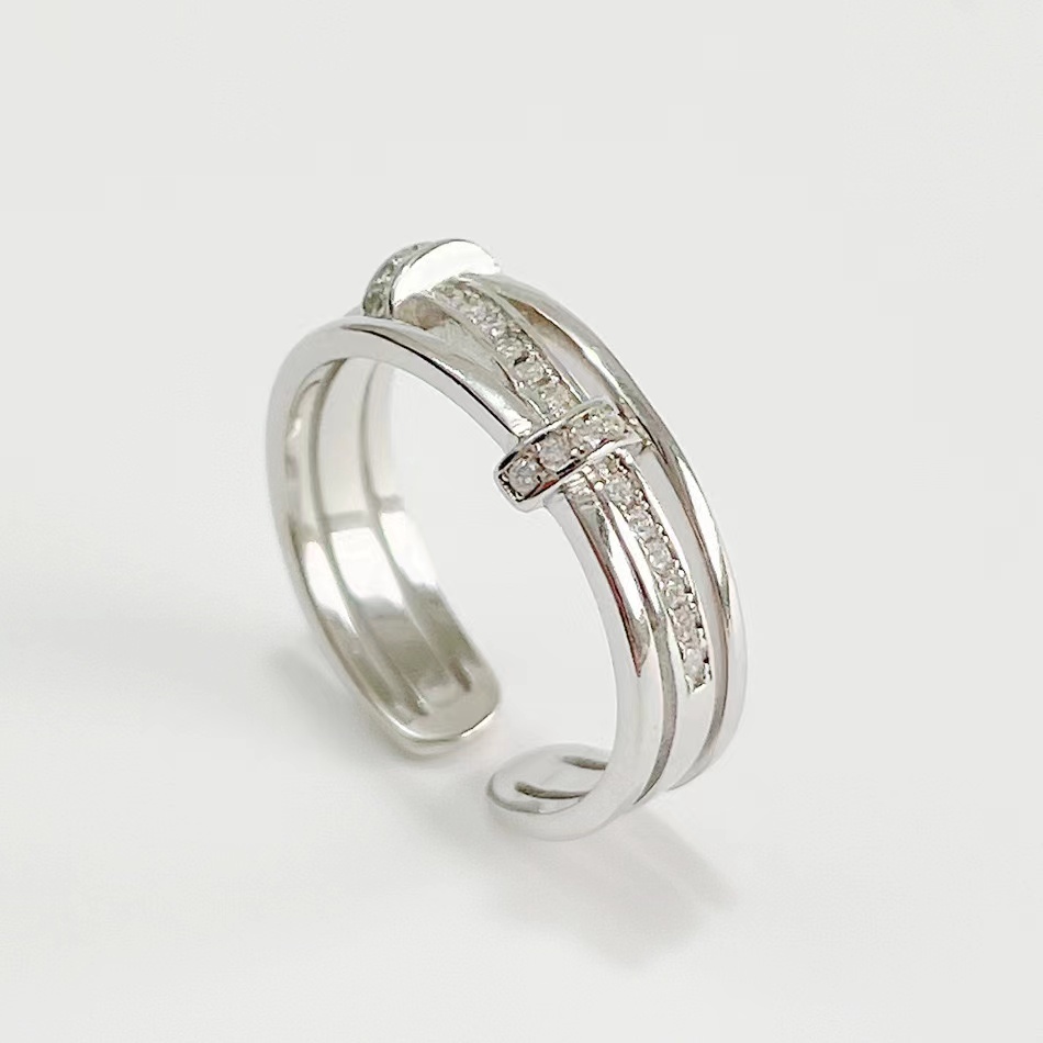 特質．三層釘子純銀調整戒