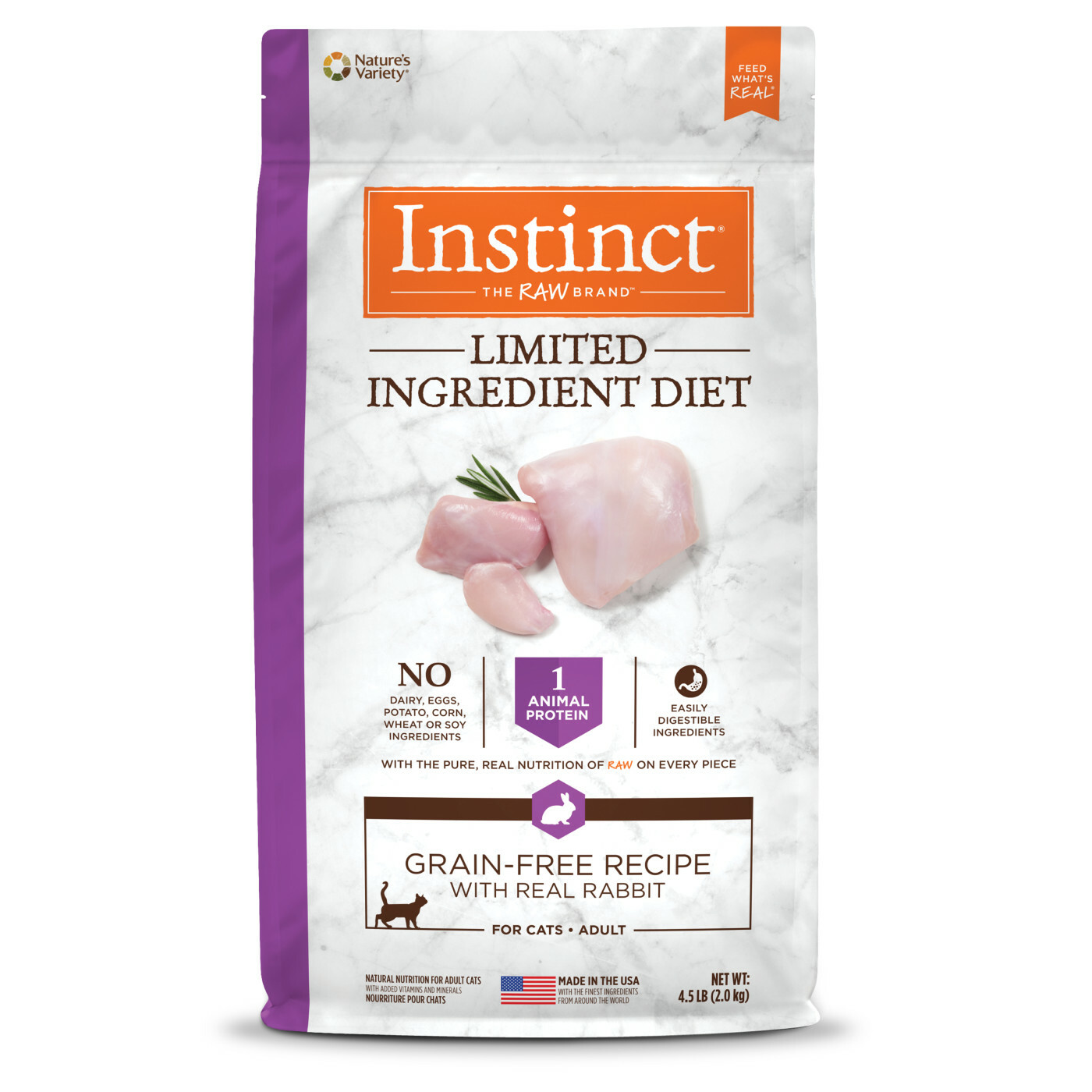 Instinct 本能 – 單一蛋白低敏無穀物兔肉貓糧 Limited Ingredient Diet Rabbit Recipe 10lb
