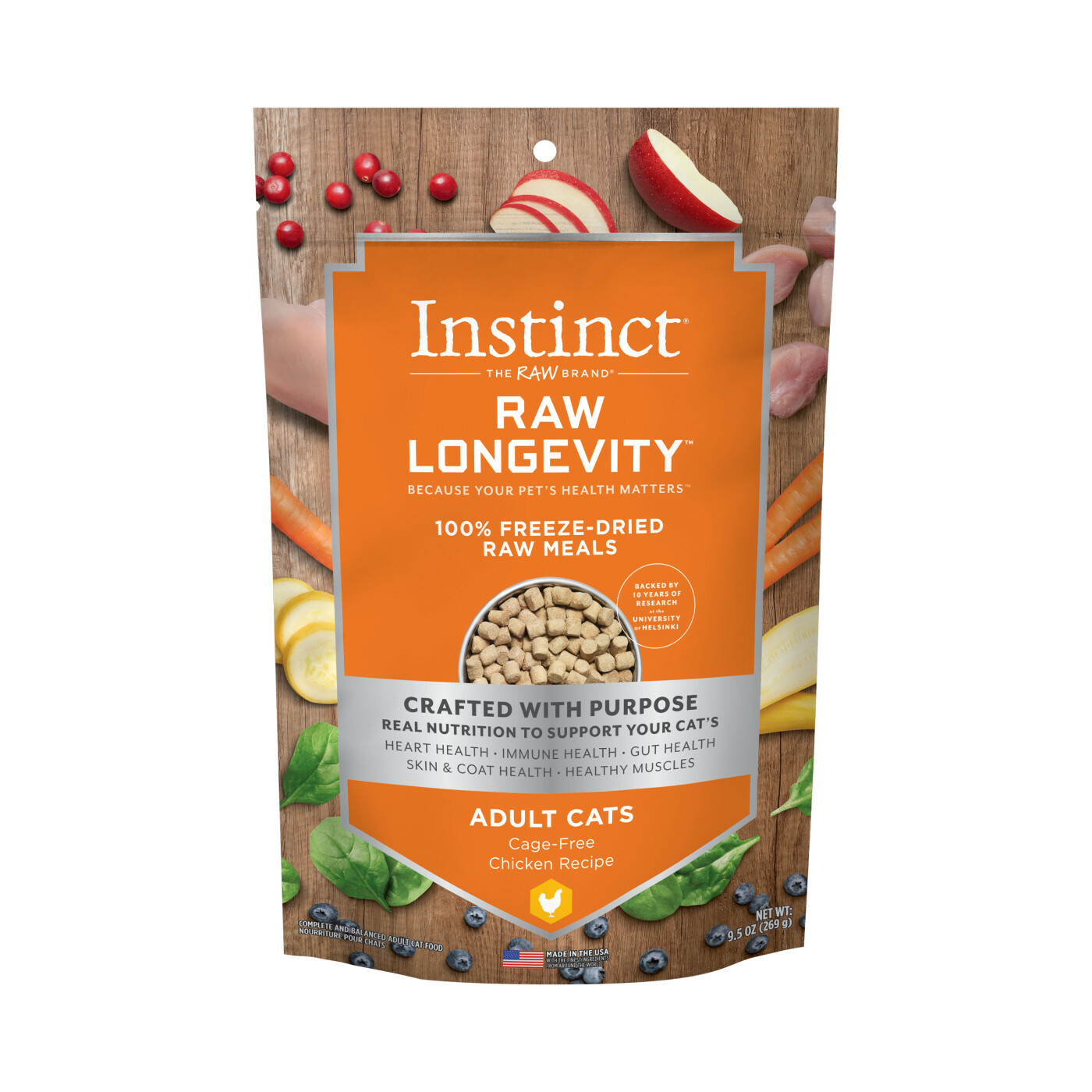 Instinct 本能 – 凍乾生肉糧 雞肉配方 Raw Longevity Freeze Dried Chicken 269g 9.5oz