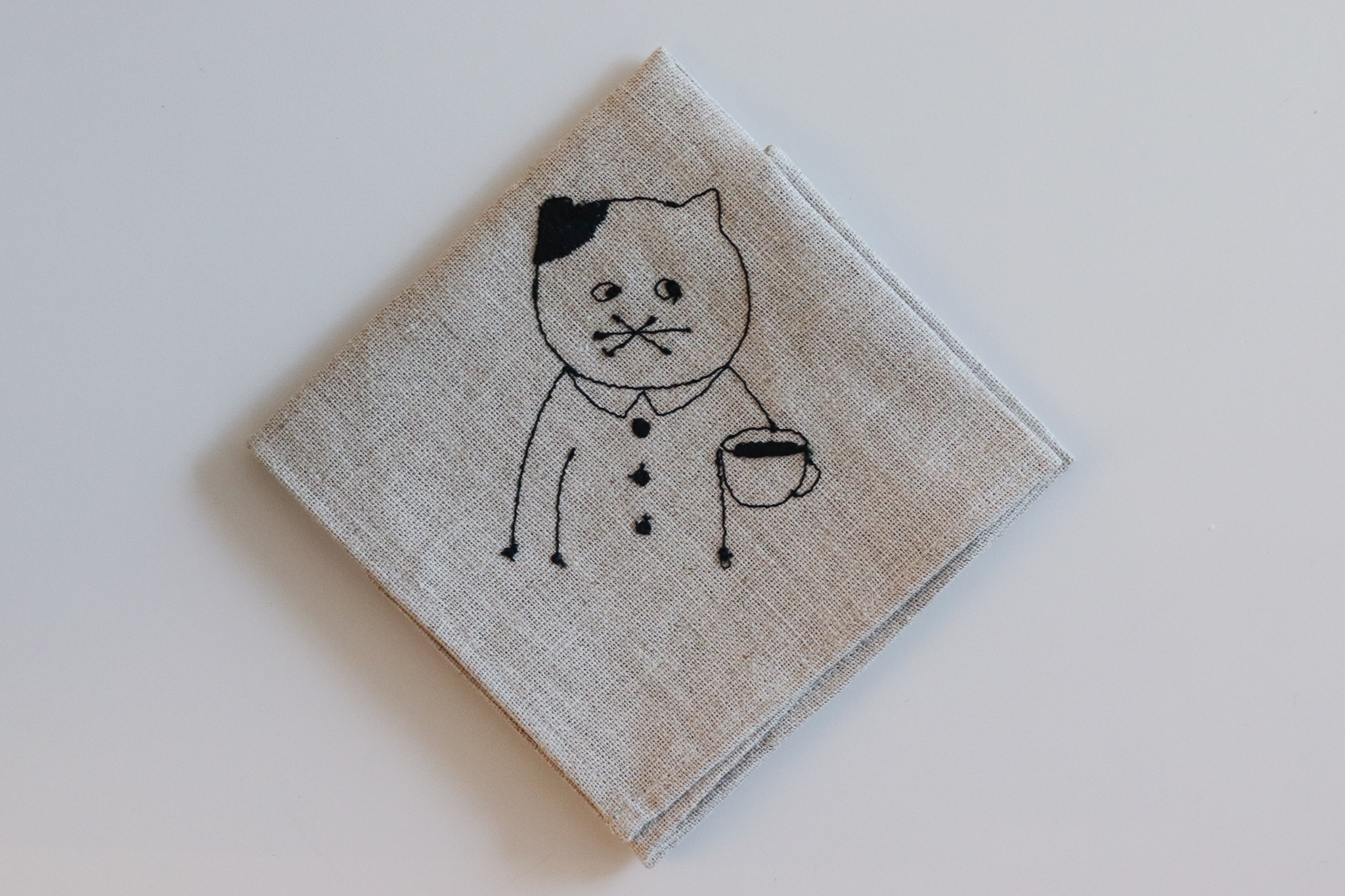 倉敷意匠 Sennokoto 貓咪 刺繡 便當包巾 風呂敷