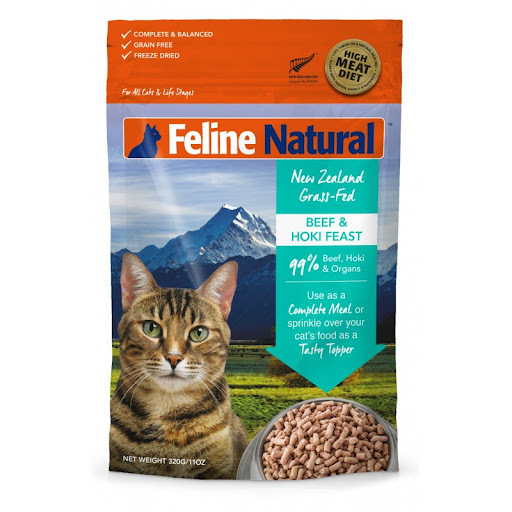 Feline Natural  牛肉藍尖尾鱈魚盛宴 脫水鮮肉貓糧 320g