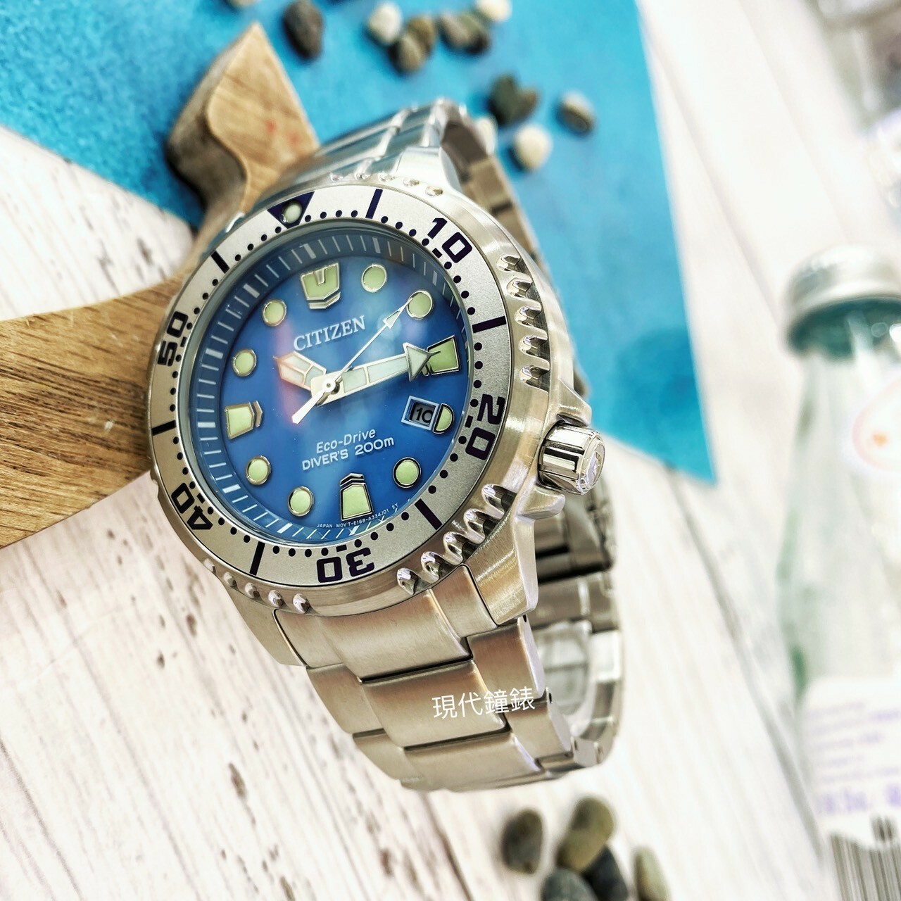 【CITIZEN 星辰】海洋生態冰河藍光動能潛水男錶BN0165-55L 44mm 現代鐘錶