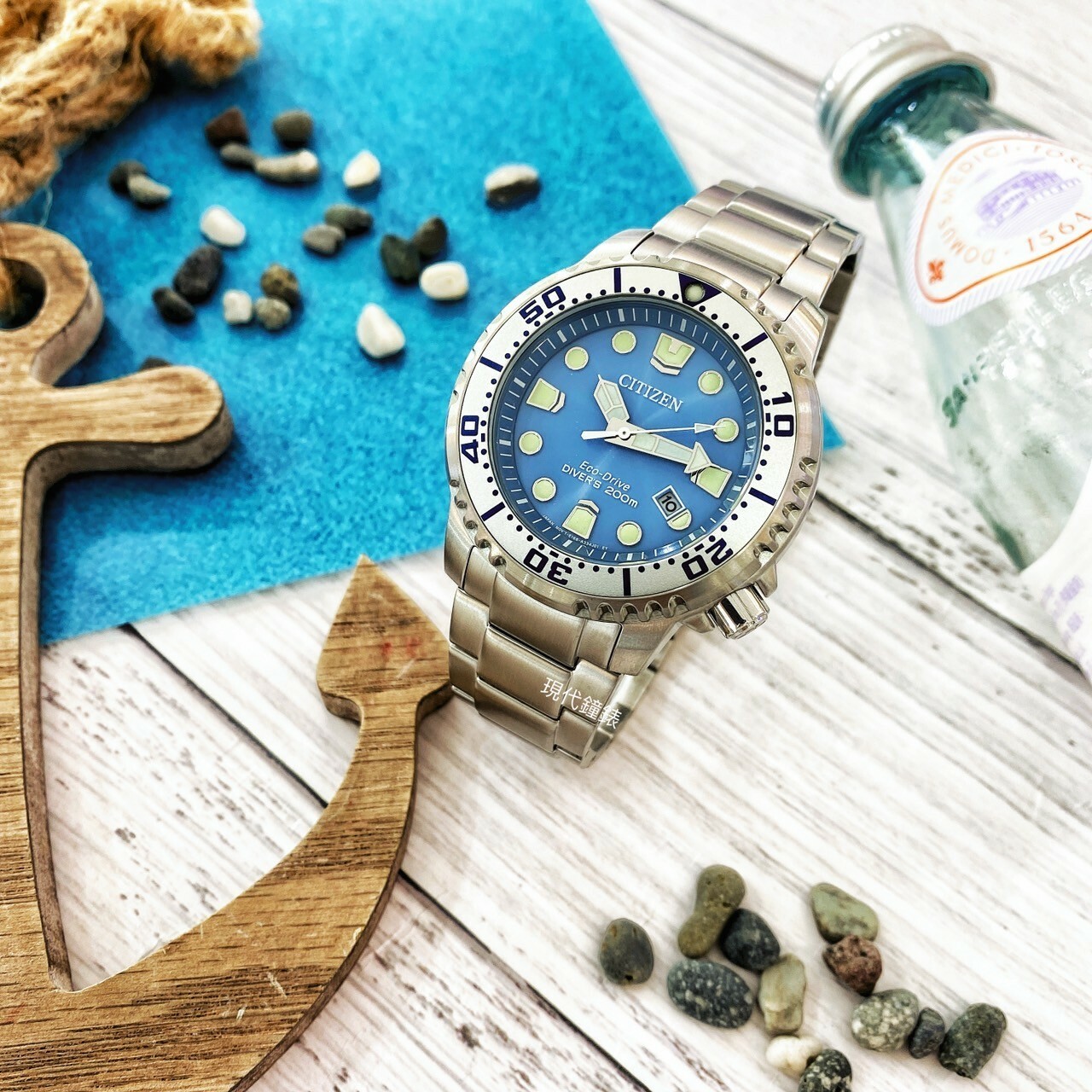 【CITIZEN 星辰】海洋生態冰河藍光動能潛水男錶BN0165-55L 44mm 現代鐘錶