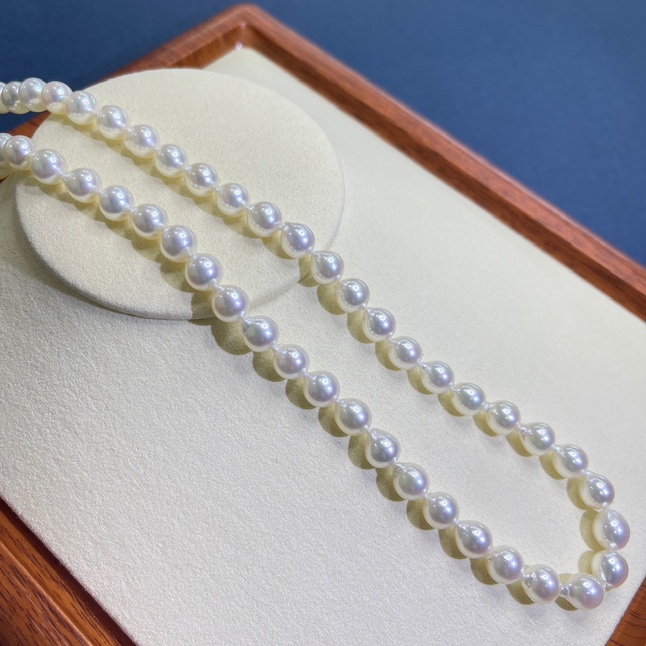 天然無調色Akoya 珍珠項鏈 - 巴洛克形