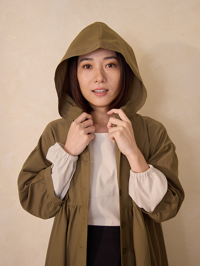 春日島嶼長袖上衣-海沫